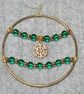 Upcycled Bangle Christmas Decoration – Green and Gold with Snowflake - Image 2