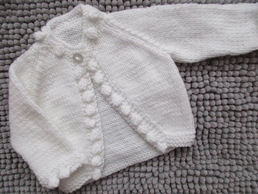 14" Baby Bobble Edged Cardigan