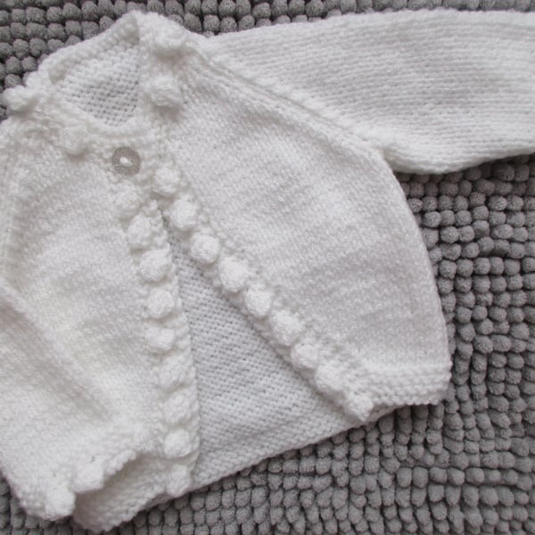 14" Baby Bobble Edged Cardigan