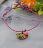 Friendship Bracelet-Fuchsia and Copper bird - Image 1