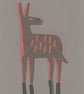 Donkey No.2 two-colour screenprint (14 x 29.7cm) in red and black on grey paper