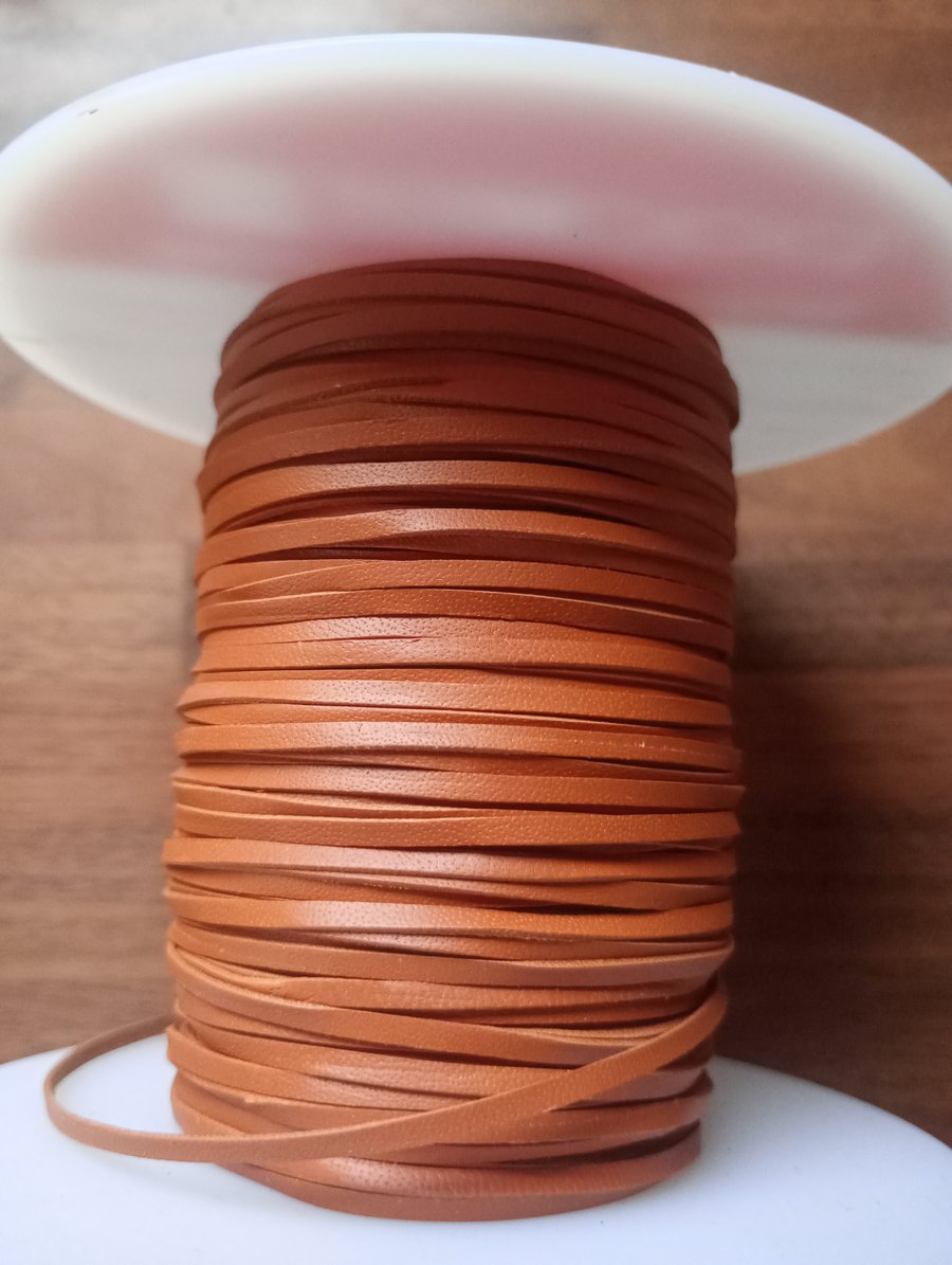 Kangaroo Leather Lace 2mm premium quality Saddle Tan 1m