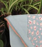 Upcycled Coffee Sack - Mini Shoulder Bag - Blue with floral panel - Image 2