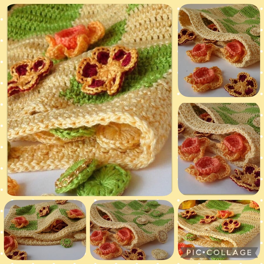 crochet travel games bag