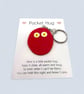 Ruby Red Pocket Hug Owl Keychain Cute Bag Charm - Image 6
