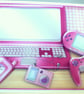 Handmade 3D Computer Birthday Card, Pink Mobile Phone,Games,Personalise - Image 1