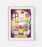 Frogs in Love Art Print - Signed A4 Print