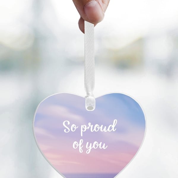 So Proud of You Ceramic Heart - Ideal Exam Results, New Job, Driving Test Gift 