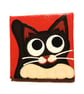 Black and White Cat Magnet - hand painted red magnet, cat lover gift - Image 3