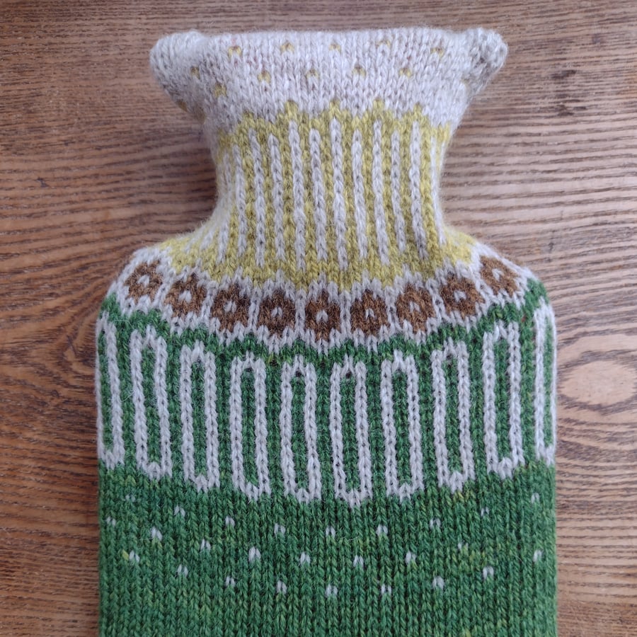 1L hot water bottle cover Green
