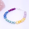 Sterling silver rainbow pearl childrens bracelet - size 4-5 or 6-8 years 