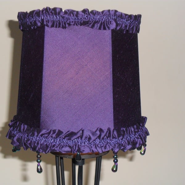 Purple silk Lampshade. 