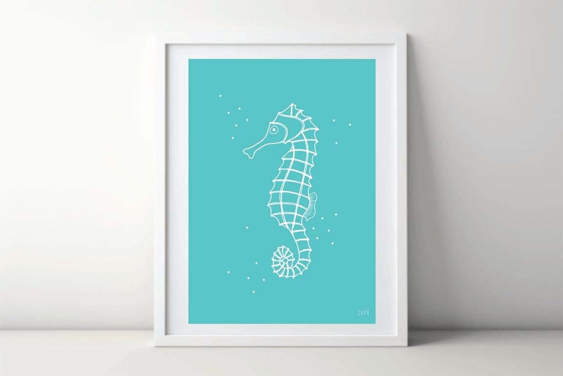 Sea Horse A4 Art Print