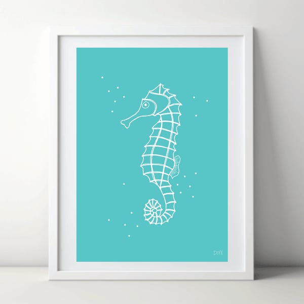 Sea Horse A4 Art Print