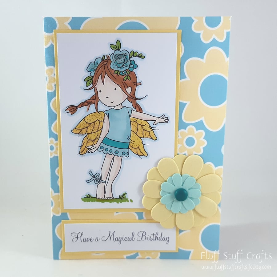 Handmade fairy birthday card