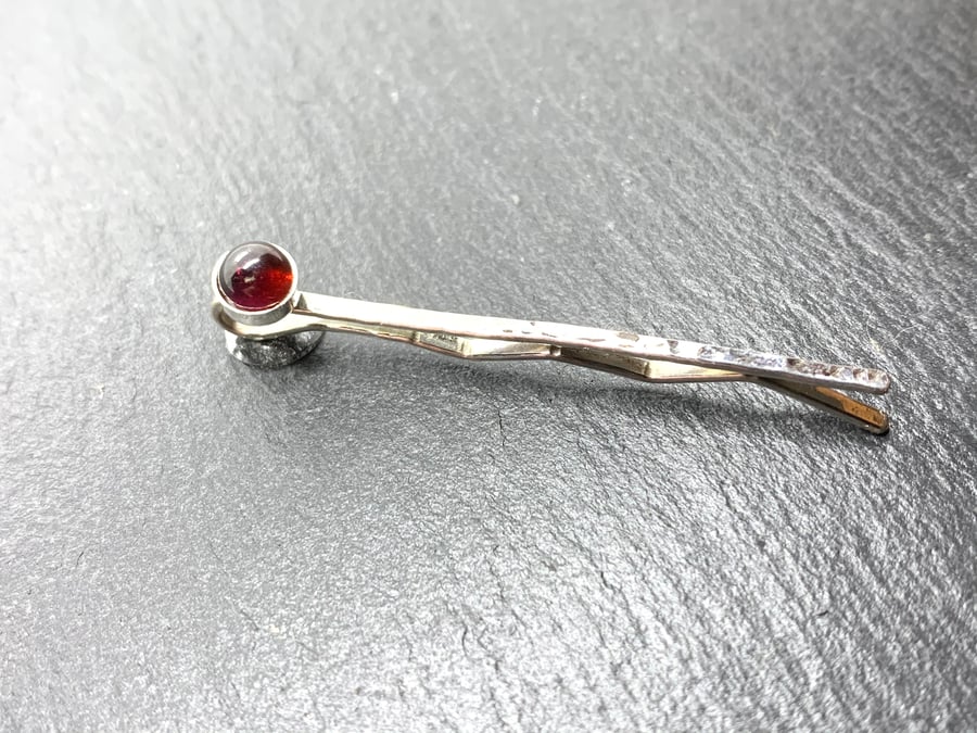 Sterling Silver Hairpin, with 5mm Gemstone Cabochon, 100% Handmade, 50mm
