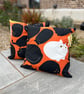 Black and Orange Cat cushion cover