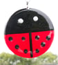 Large Ladybird Garden Hanger in Red & Black Fused Glass - 6167 - Image 1