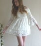 Shirred Short Lace Beach Wedding Dress - Image 1