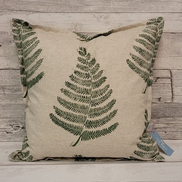Hand printed Fern cushion