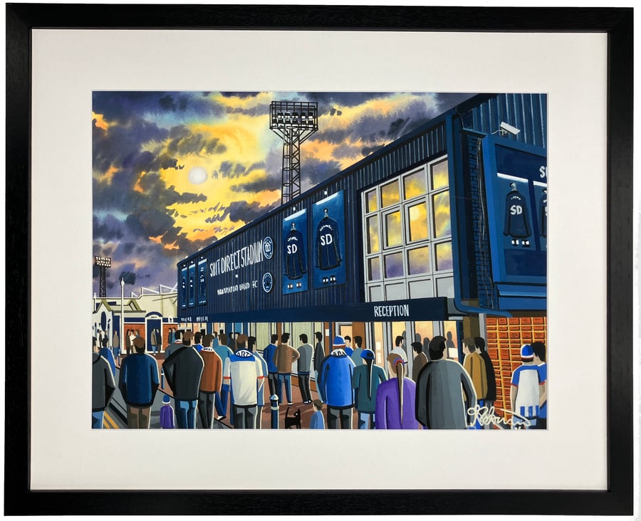 Hartlepool Utd, Victoria Park, Framed Football Art Print. 20" x 16" Frame Size