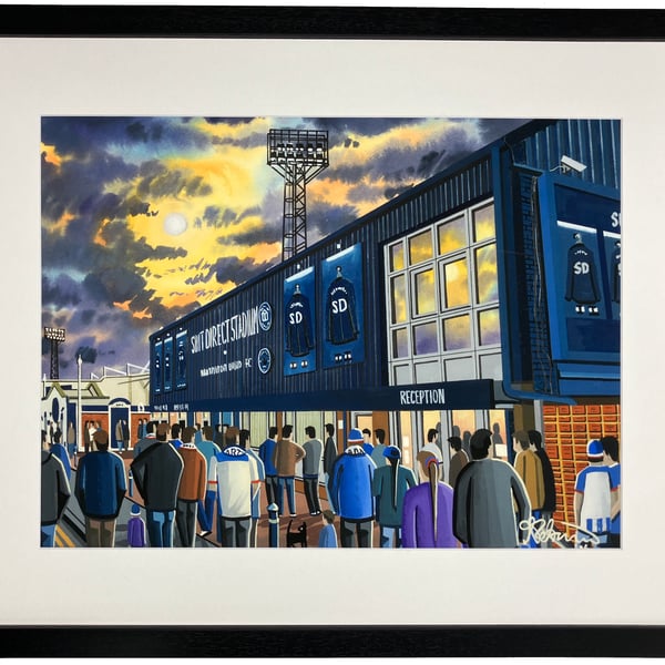 Hartlepool Utd, Victoria Park, Framed Football Art Print. 20" x 16" Frame Size
