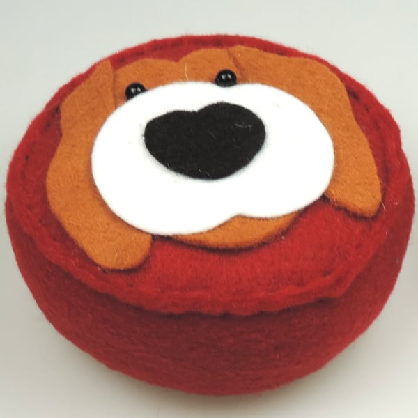 Beagle Dog Fat Felt Pin Cushion, Dog Lovers Gift, Sewing Gift
