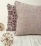Hand Printed Organic Cotton Oblong Cushion - RUNA - Soft Pink - Image 3