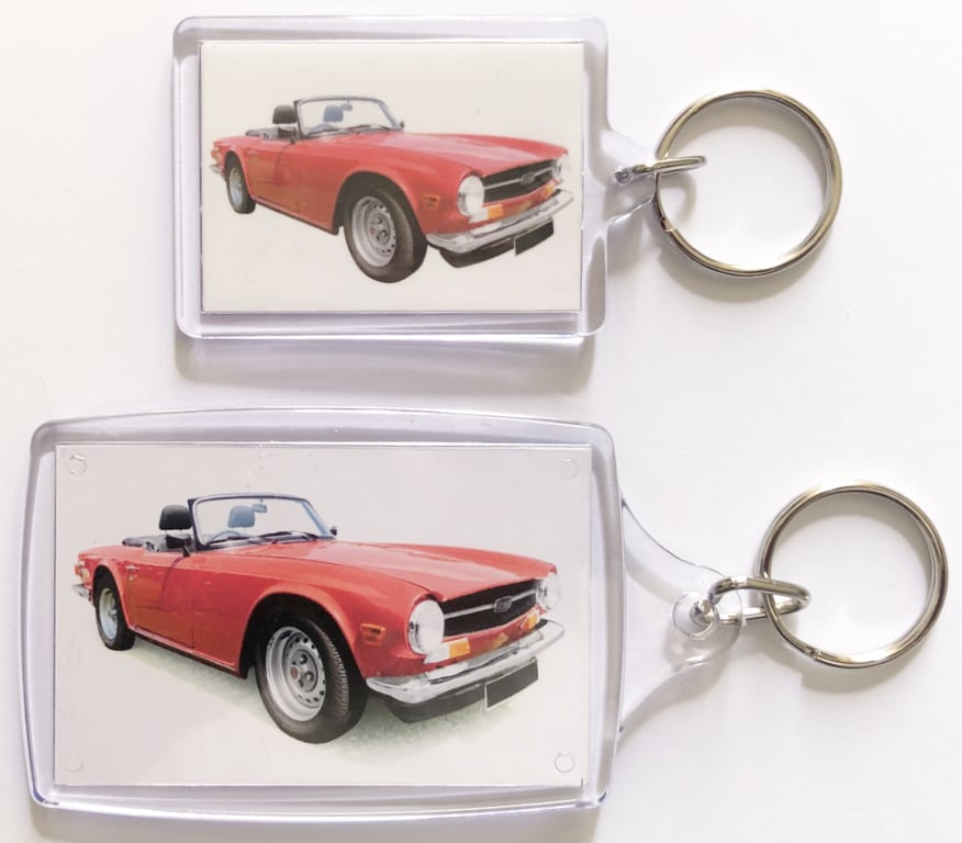 Triumph TR6 1973 - Keyring with 50x35mm or 70x45mm Insert - Car Enthusiast