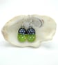 Spring Green Spotty Fused Glass Drop Earrings - Image 8