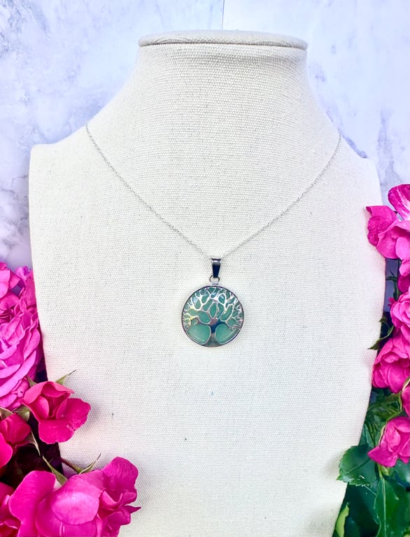 Green Aventurine Tree of Life Pendant Necklace