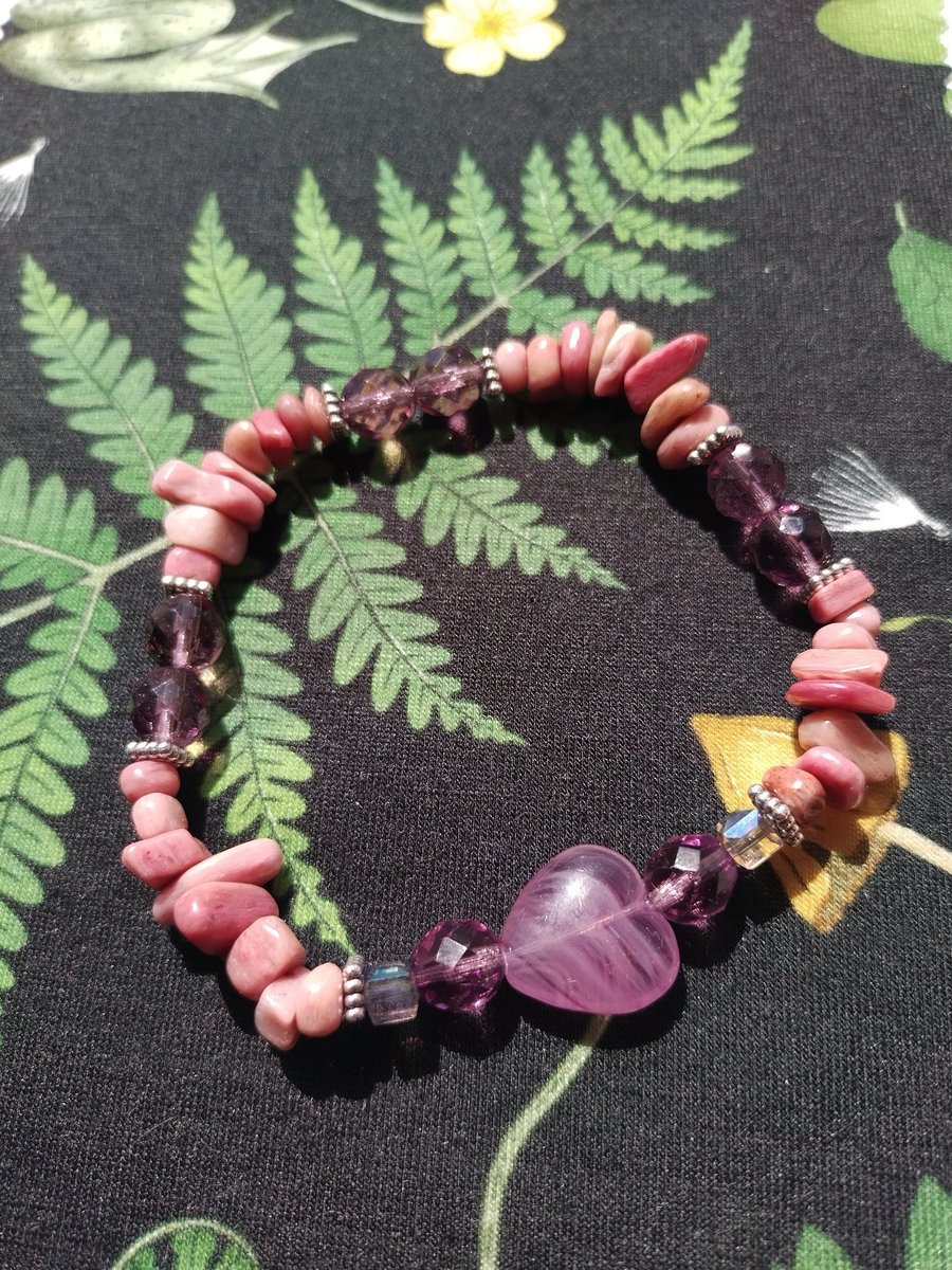 Gemstone bracelet - Rhodonite crystal