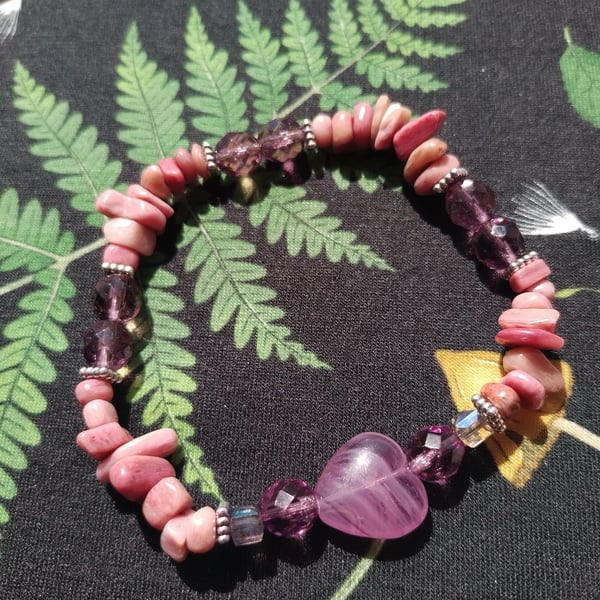 Gemstone bracelet - Rhodonite crystal
