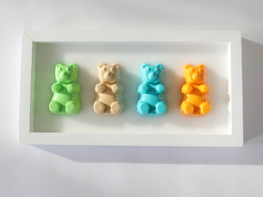 Introducing our Framed Gummy Bear Art, a delightful blend of colour