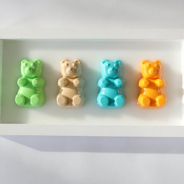 Introducing our Framed Gummy Bear Art, a delightful blend of colour