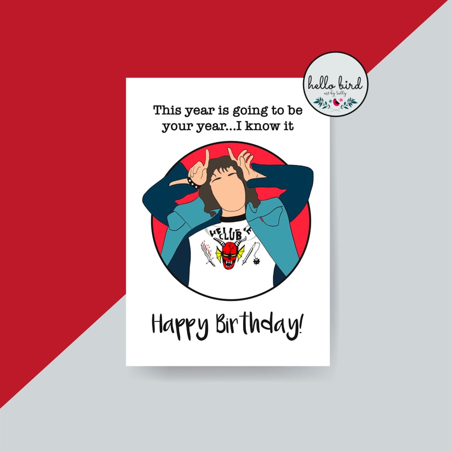 Eddie Munson Greeting Card - Chrissy Wake Up - Stranger Things Inspired