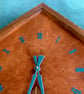 Large Pendulum Wall Clock in Burr Madrona and Inlaid Walnut with Seconds Dial - Image 4