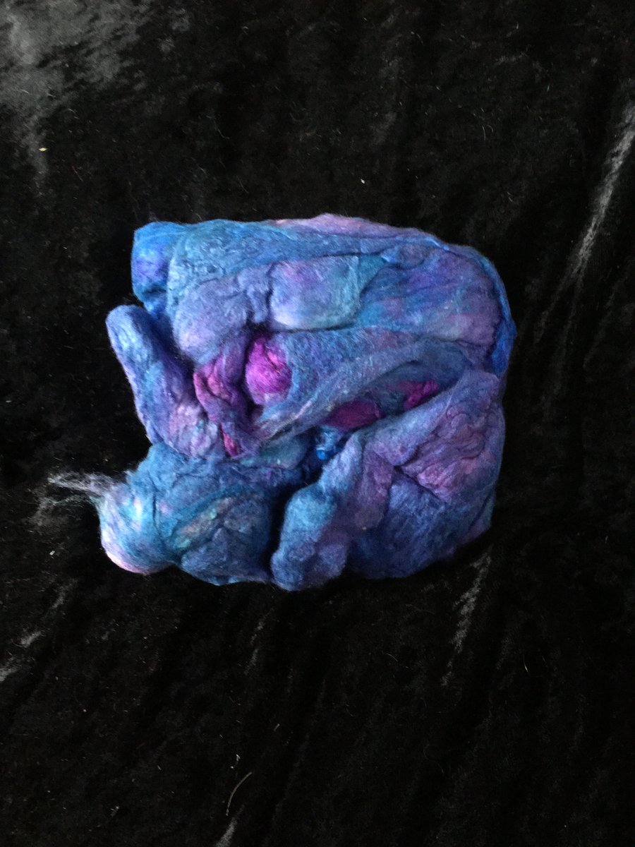 MoBair Silk Noils Hand Dyed Random Blues Purples