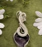 Silver wire wrapped Amethyst heart stone - Image 2