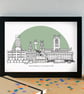Liverpool Skyline Travel Art Print - Image 3