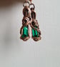 Emerald Quartz & Copper Green Dangle Earrings Earings Gift Jewellery Jewelry 