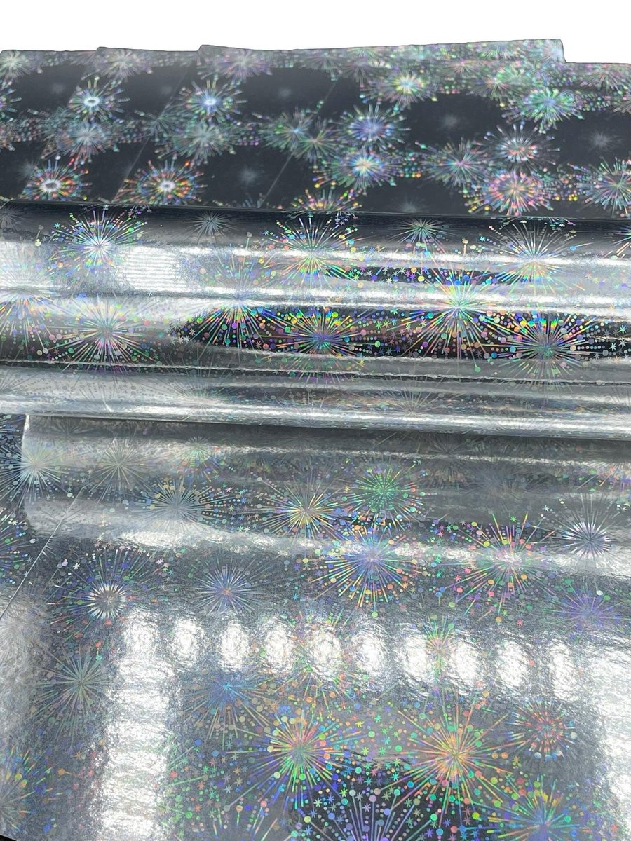 5 Sheets Silver A4 Premium Holographic Firework Blast Effect Card Single Sided 2