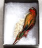 red, blue, black and yellow parrot - scrolled pendant - Image 2