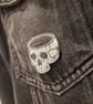 Mindless Skull Lino Printed Pin Badge - Image 3