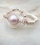 Wire Wrapped Pearl Ring - Image 2