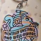 Mentally Unstable and Well-Aware Clay Keyring 