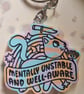 Mentally Unstable and Well-Aware Clay Keyring 