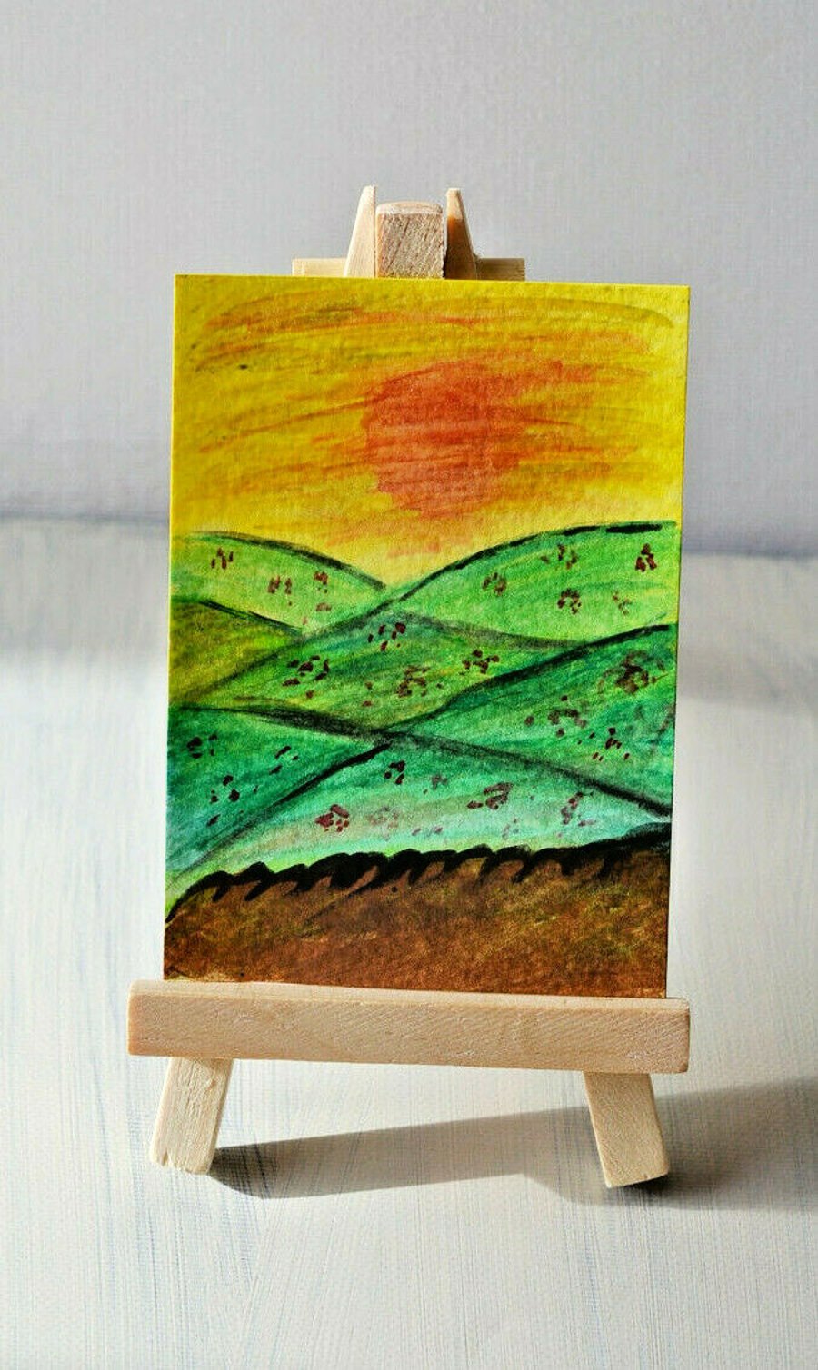 ACEO Abstract Original Media Painting- Hot Summer 
