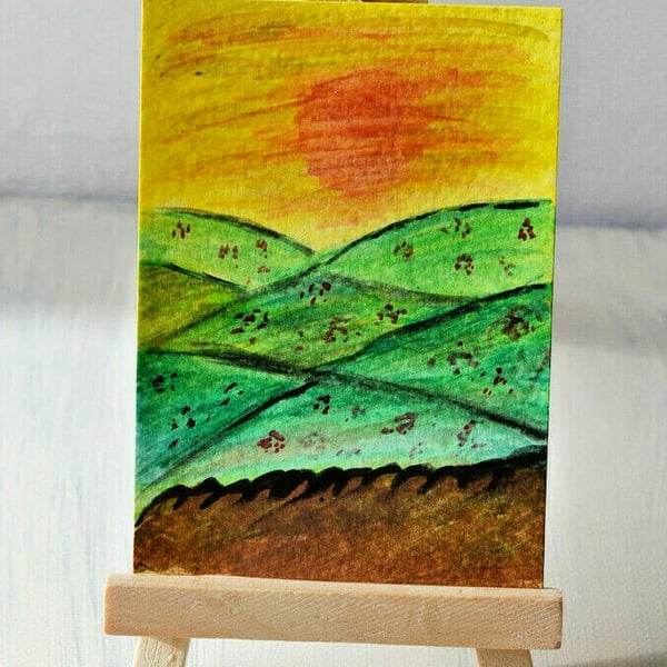 ACEO Abstract Original Media Painting- Hot Summer 