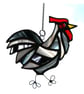 Cockerel Suncatcher Stained Glass chicken White Black Chicken - Image 2